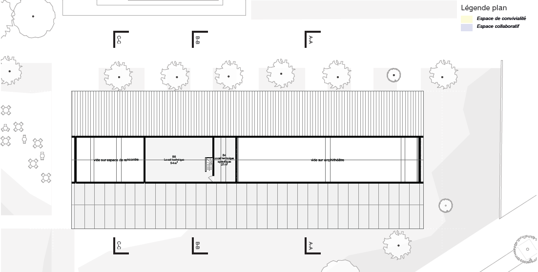 Plan du premier étage du nouveau bâtiment